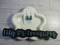 Turquoise Round Bead Drop Earrings with Sterling Silver Hooks