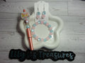 Pink and Blue Cat Eye Beaded Jewelry Set with Beach Pen