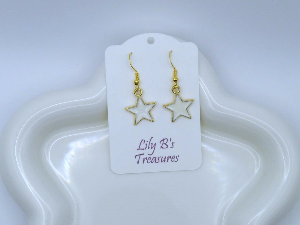 Star Earrings with Gold Plated 925 Hooks – Choose Your Color