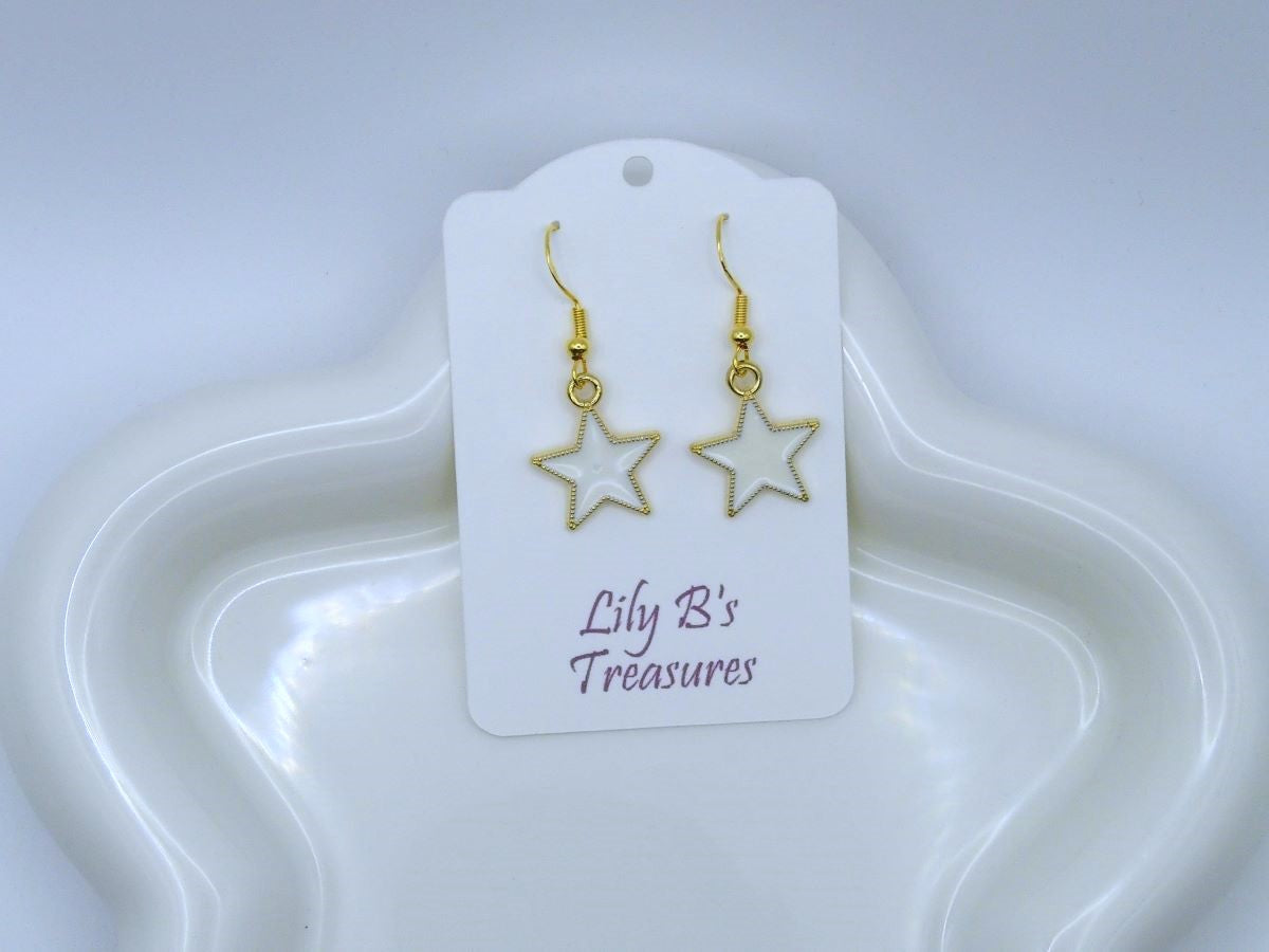 Star Earrings with Gold Plated 925 Hooks – Choose Your Color