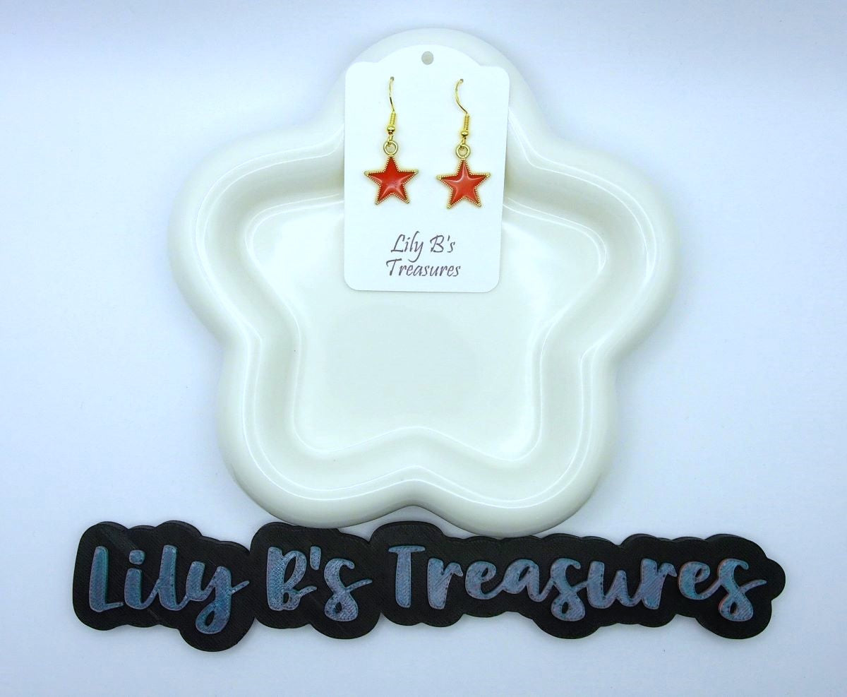 Star Earrings with Gold Plated 925 Hooks – Choose Your Color