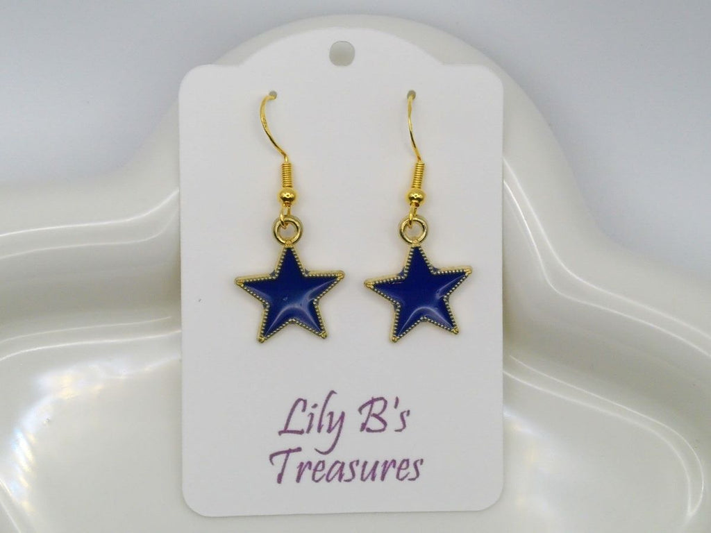 Star Earrings with Gold Plated 925 Hooks – Choose Your Color