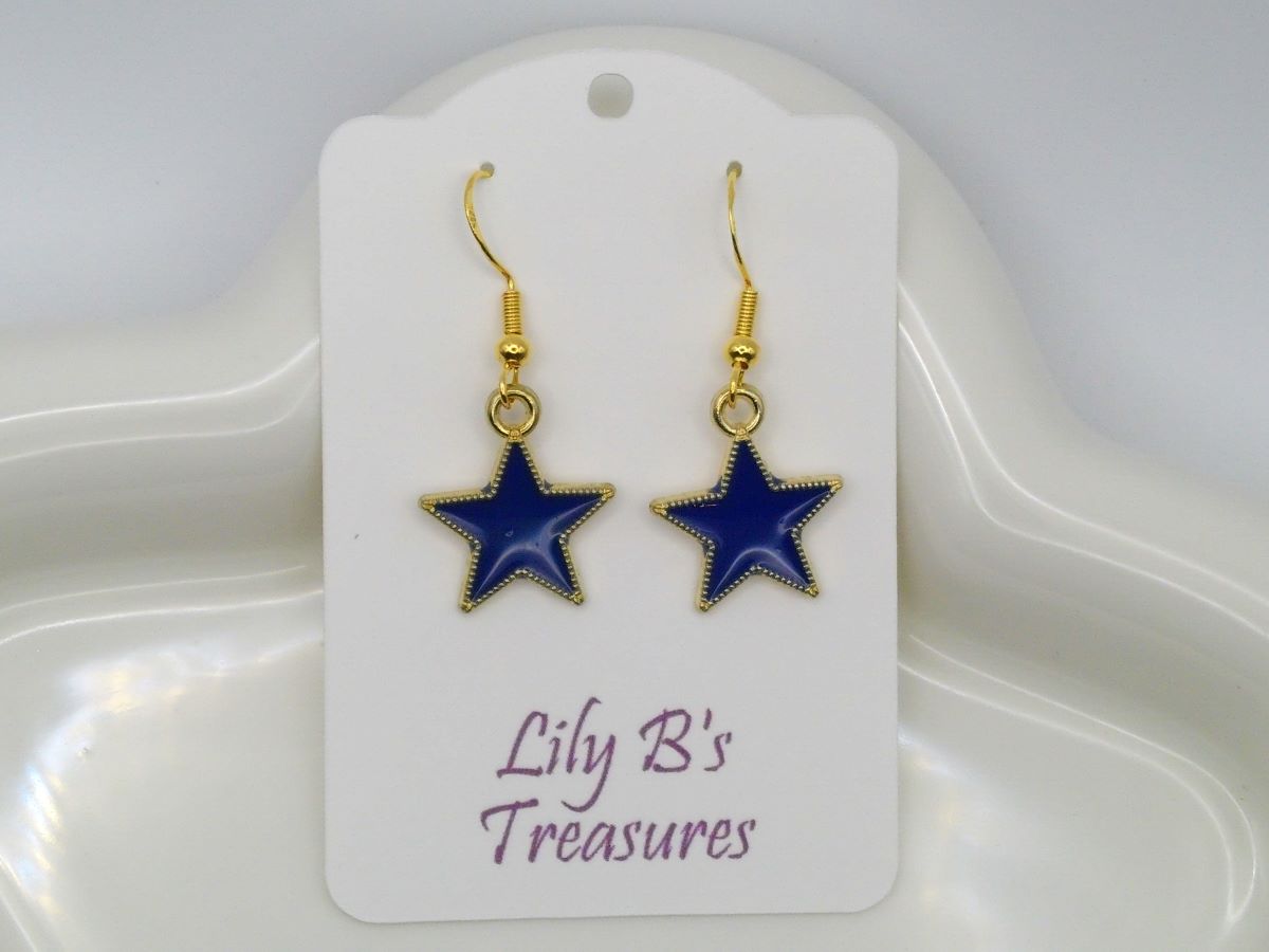 Star Earrings with Gold Plated 925 Hooks – Choose Your Color