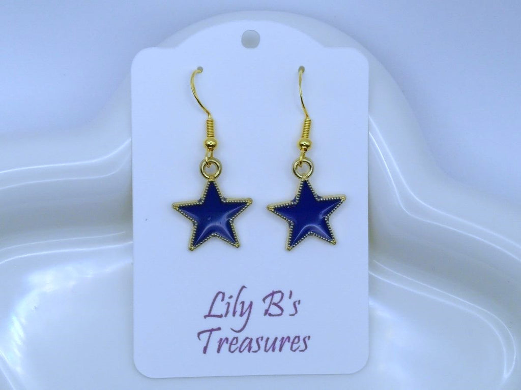 Star Earrings with Gold Plated 925 Hooks – Choose Your Color