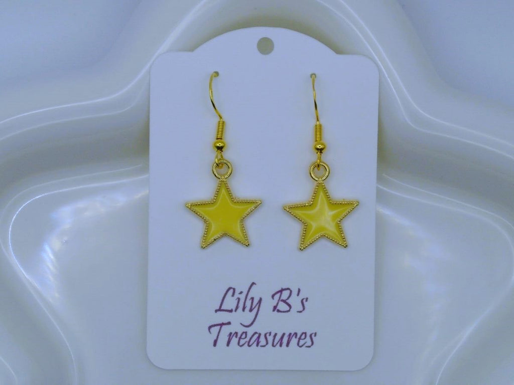 Star Earrings with Gold Plated 925 Hooks – Choose Your Color