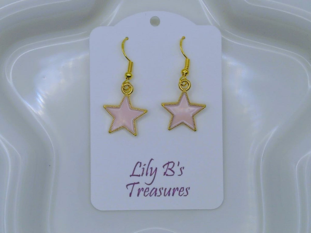 Star Earrings with Gold Plated 925 Hooks – Choose Your Color