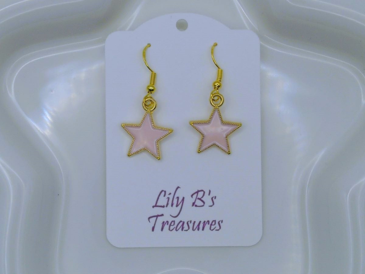 Star Earrings with Gold Plated 925 Hooks – Choose Your Color