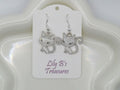 White Cat Earrings with Sterling Silver 925 Hooks