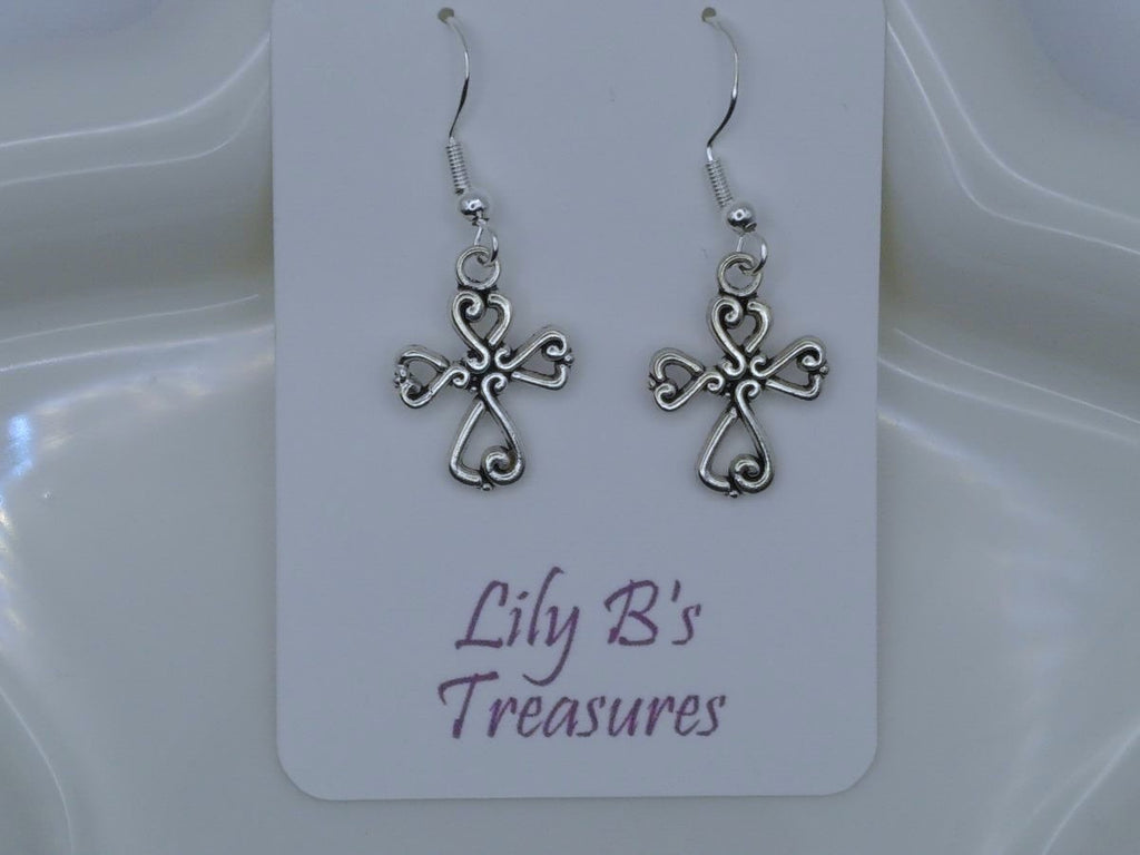 Handcrafted Sterling Silver Cross Pendant Earrings – Various Styles