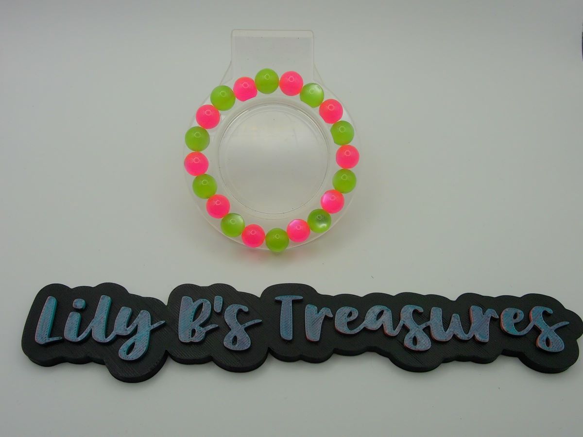 Green & Pink Sorority Stretch Bracelet