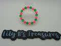 Green & Pink Sorority Stretch Bracelet