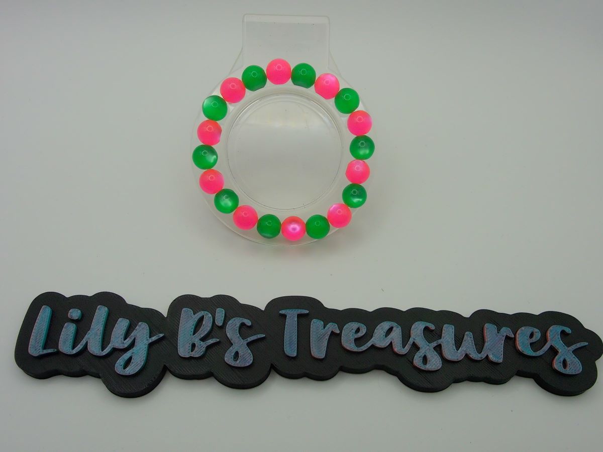 Green & Pink Sorority Stretch Bracelet