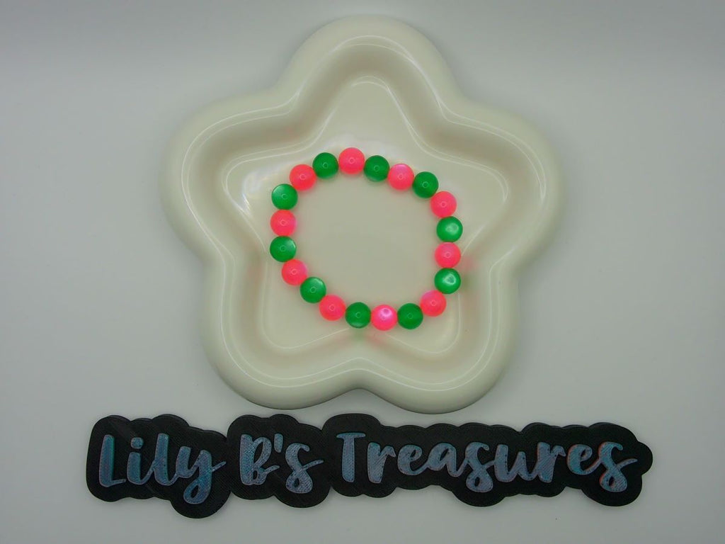 Green & Pink Sorority Stretch Bracelet