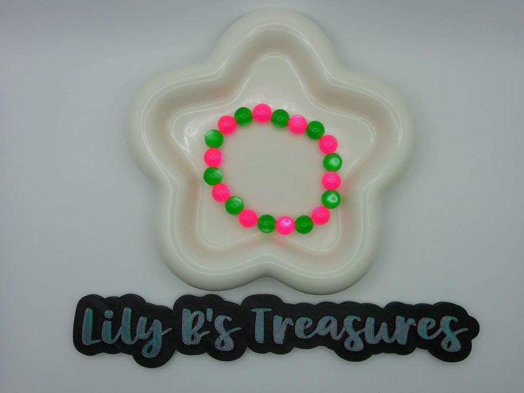 Green & Pink Sorority Stretch Bracelet