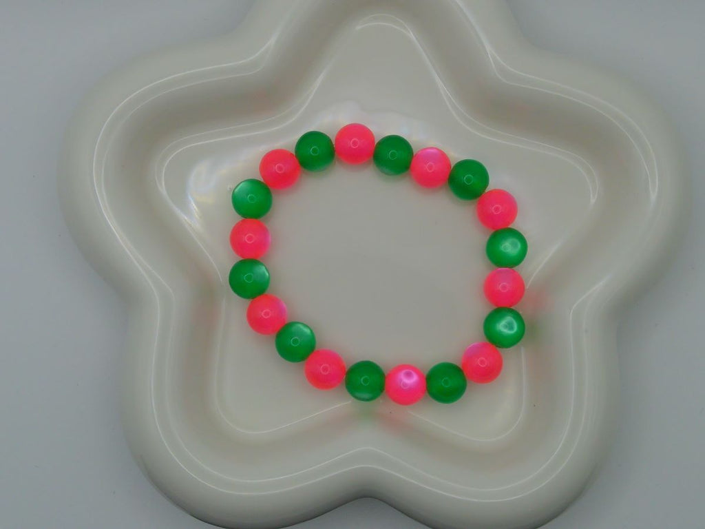 Green & Pink Sorority Stretch Bracelet