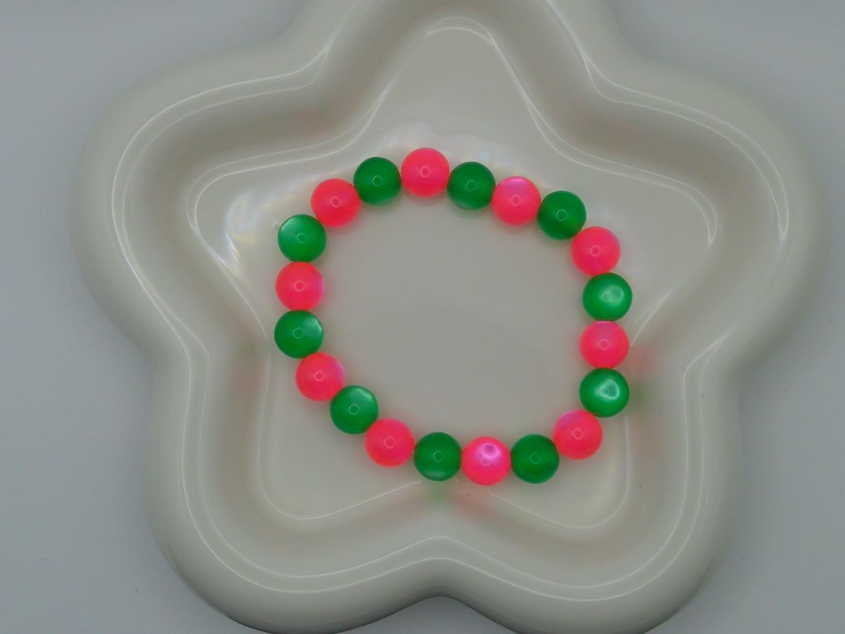 Green & Pink Sorority Stretch Bracelet