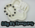Black & White Resin Bracelet + Alabama A Earrings Set