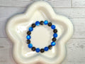 Blue and Smoke Gray Cat Eye Beaded Stretch Bracelet