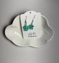 Teal Glow in the Dark Mushroom Earrings - Sterling Silver 925 Hooks